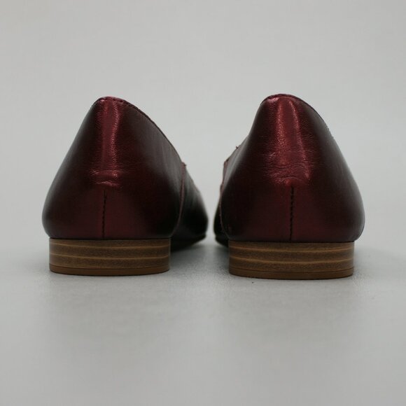 Lucky Brand Ladies 8.5 LK-Bethysa Metallic Red Leather Pointed-toe Ballet Flats - Picture 3 of 10